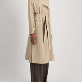 Harris Wharf Double Vent Trench Coat Scuba in Sand