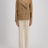 Harris Wharf Peacoat in Tan