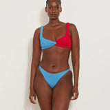 Hunza G Duo Chelsea Bikini in Sky Blue/Red