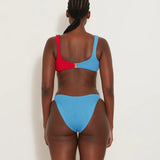 Hunza G Duo Chelsea Bikini in Sky Blue/Red