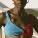 Hunza G Duo Chelsea Bikini in Sky Blue/Red