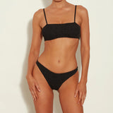 Hunza G Gigi Lurex Bikini in Black/Gold