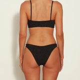 Hunza G Gigi Lurex Bikini in Black/Gold