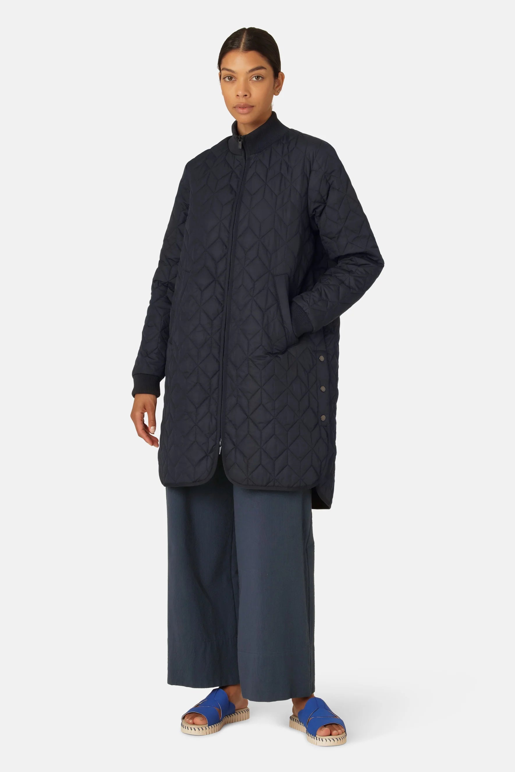 Ilse Jacobsen Padded Quilt Coat - Dark Indigo