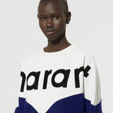 Isabel Marant Houston Two-Tone Logo Sweatshirt - Light Blue