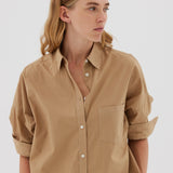 LMND Chiara Long Sleeve Shirt Classic in Toffee