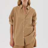 LMND Chiara Long Sleeve Shirt Classic in Toffee