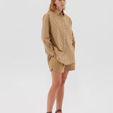 LMND Chiara Long Sleeve Shirt Classic in Toffee