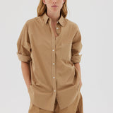 LMND Chiara Long Sleeve Shirt Classic in Toffee