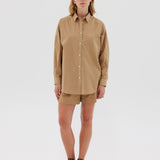 LMND Chiara Long Sleeve Shirt Classic in Toffee