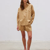 LMND Chiara Long Sleeve Shirt Classic in Toffee