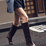 La Tribe Sloane Knee High Boot - Chocolate Croc