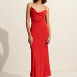 Matteau Cowl Slip Dress - Rosso