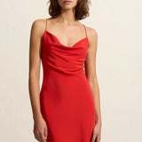 Matteau Cowl Slip Dress - Rosso