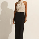 Matteau Crepe Column Skirt - Black