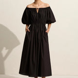 Matteau Off The Shoulder Midi Dress - Black