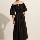 Matteau Off The Shoulder Midi Dress - Black