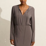 Matteau Popover Tie Blouse in Slate