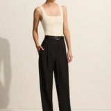 Matteau Relaxed Tailored Pleat Trouser in Black