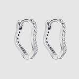 Porter Angel Wave Huggies in Sterling silver and Clear