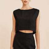 Posse Martina Crop Top in Black