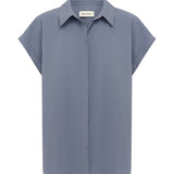 Matteau Relaxed Sleeveless Shirt in Steel