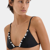 Sir Baci Beaded String Top in Black