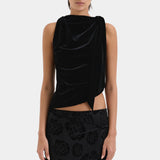 Sir Ettore Drape Top in Black