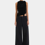 Sir Ettore Drape Top in Black