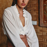 Siena Blouse in Warm Ivory