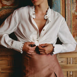 Siena Blouse in Warm Ivory