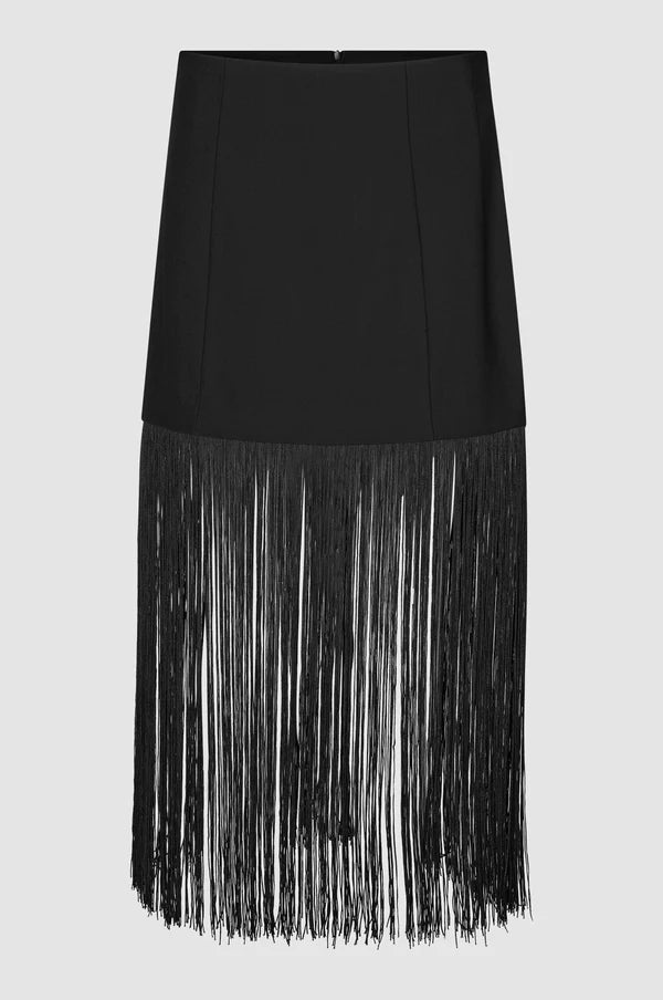 Second Female Fringe Skirt - Black