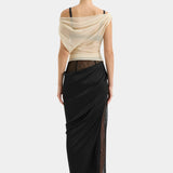 Dunya Draped Skirt | Black