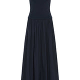 Strapless Knit Cotton Dress | French Navy