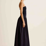 Strapless Knit Cotton Dress | French Navy