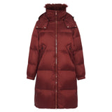 Yves Salomon Down Coat 100cm in Chianti