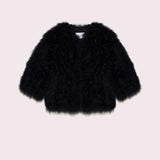 Yves Salomon Cropped Feather Jacket - Black