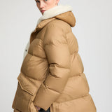 Yves Salomon Down Coat 76cm in Camel