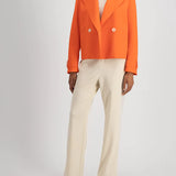 Harris Wharf Cropped Peacoat Scuba - Bright Coral