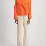 Harris Wharf Cropped Peacoat Scuba - Bright Coral