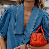 Frame Denim Sailor Blouse in Starlet