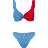 Hunza G Duo Chelsea Bikini in Sky Blue/Red