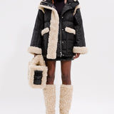 Stand Studio Dorothy Puffer Coat - Black/Natural White