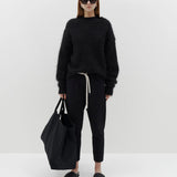 Bassike Stretch Twill Tapered Pant - Black