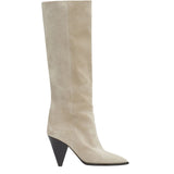Isabel Marant Ririo Suede Leather Boots - Chalk