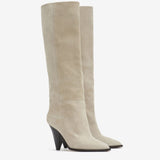 Isabel Marant Ririo Suede Leather Boots - Chalk