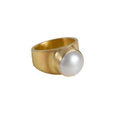 Fairley Pearl Dome Ring in Gold