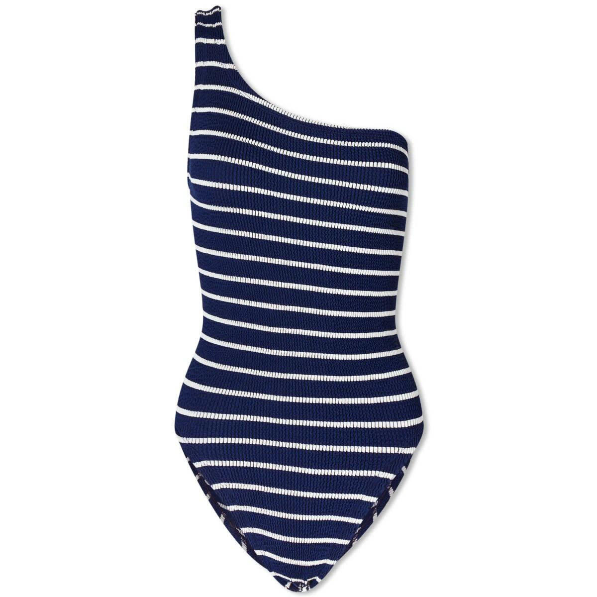 Hunza G Nancy Stripe Swim in Navy/White