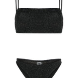 Hunza G Gigi Lurex Bikini in Black/Gold