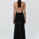 St Agni Circle Hem Halter Dress in Black - outfit inspiration